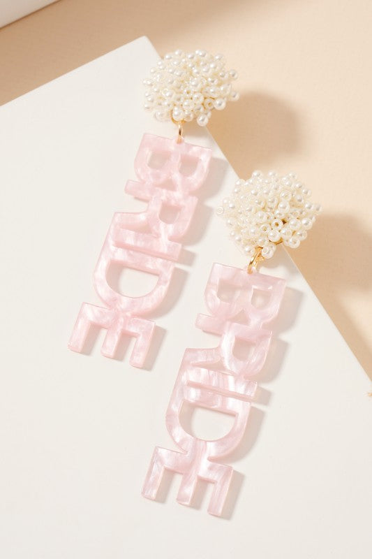 BRIDE Pearl Dangle Post Earrings
