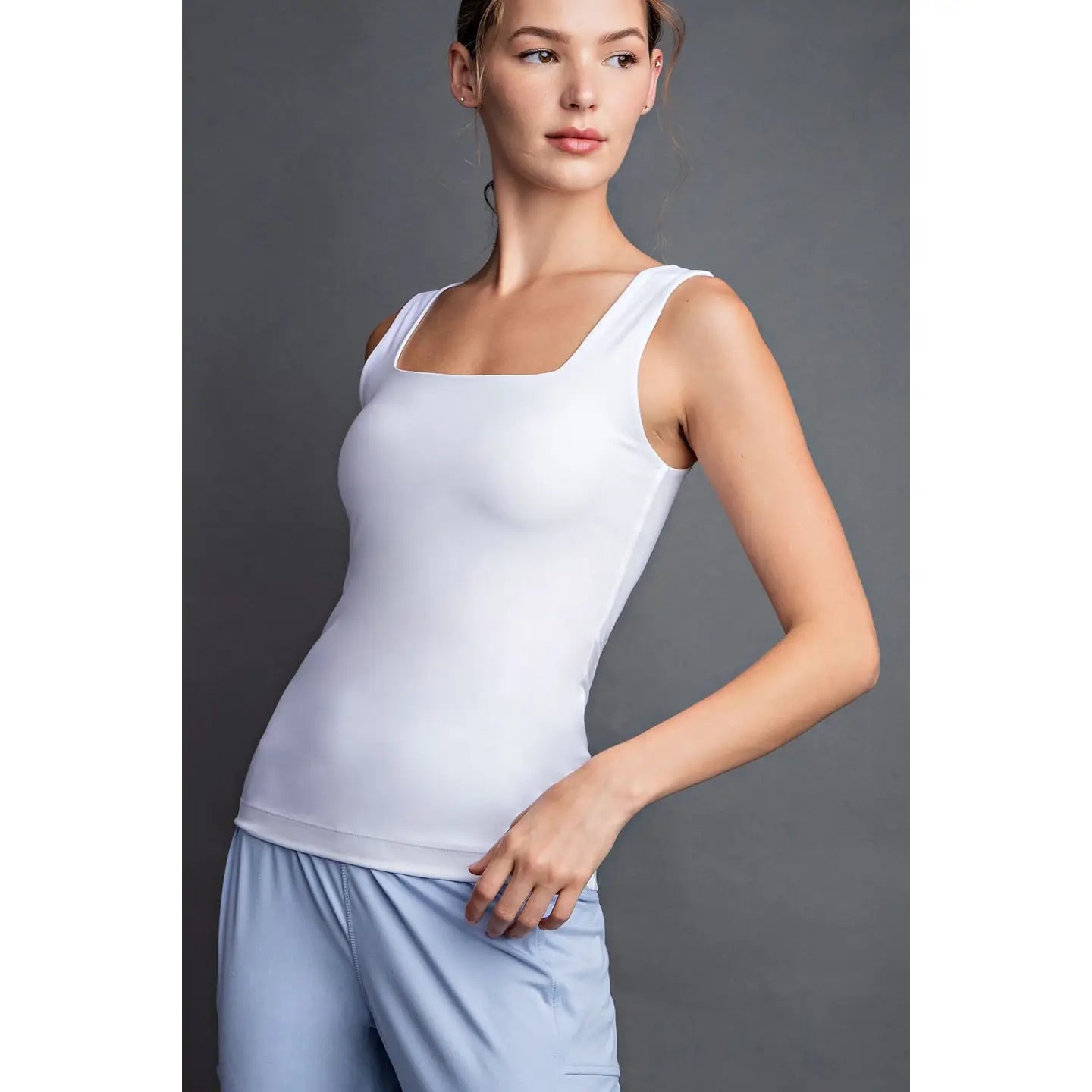 Square Neckline Sleeveless Tank