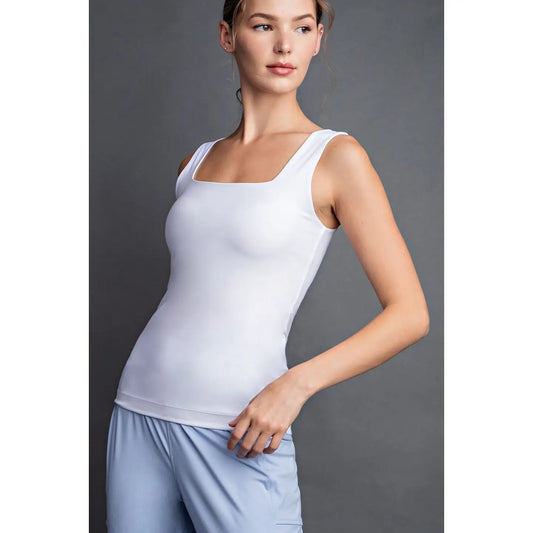 Square Neckline Sleeveless Tank